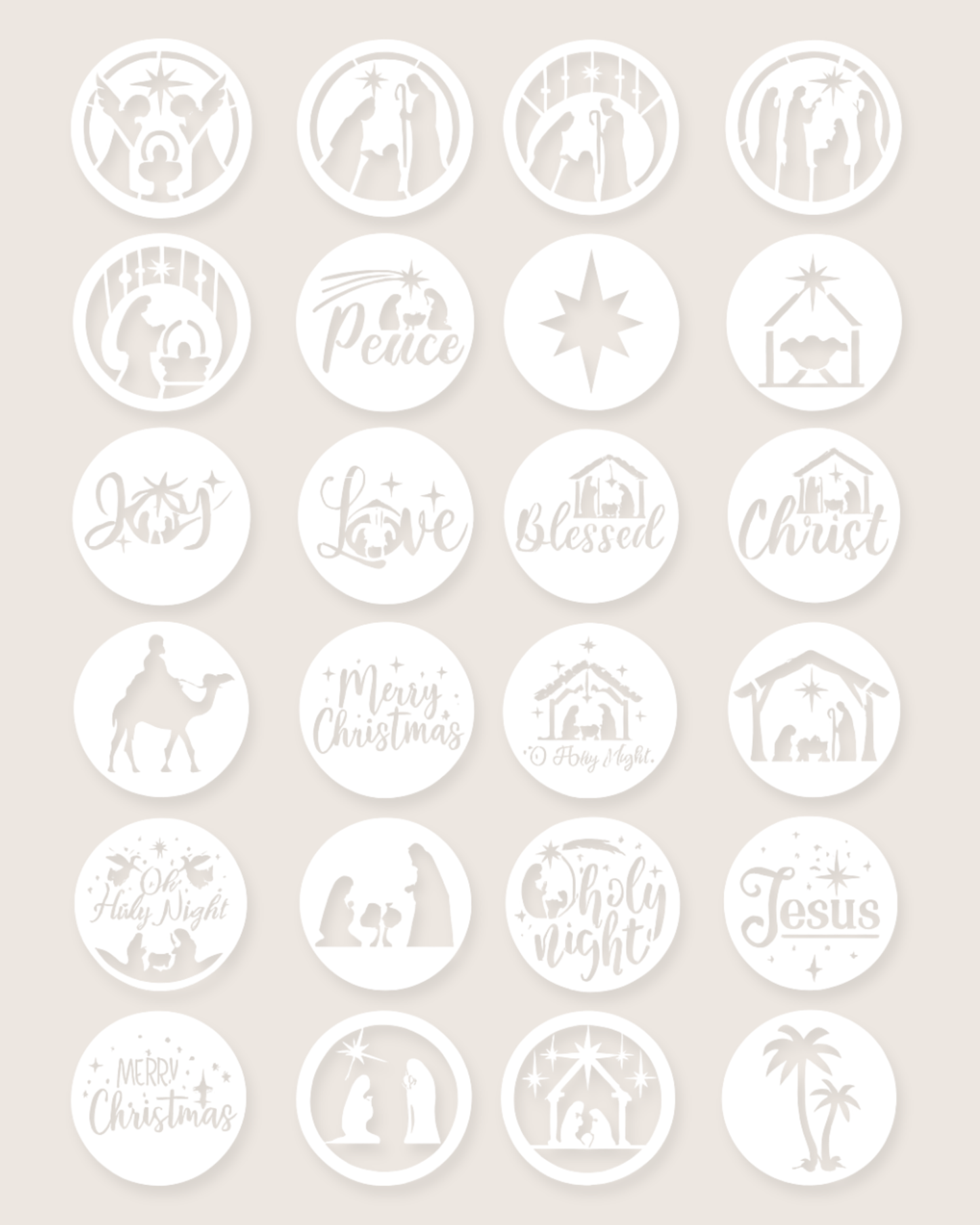 Scratch Art Ornaments & Nativity Stencils